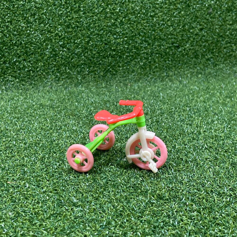 Vintage Multicolor Plastic Toy Tricycle Dollhouse